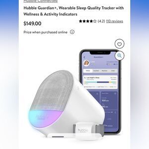 Hubble guardian plus + wearable sleep tracker audio baby monitor bundle/lot pack